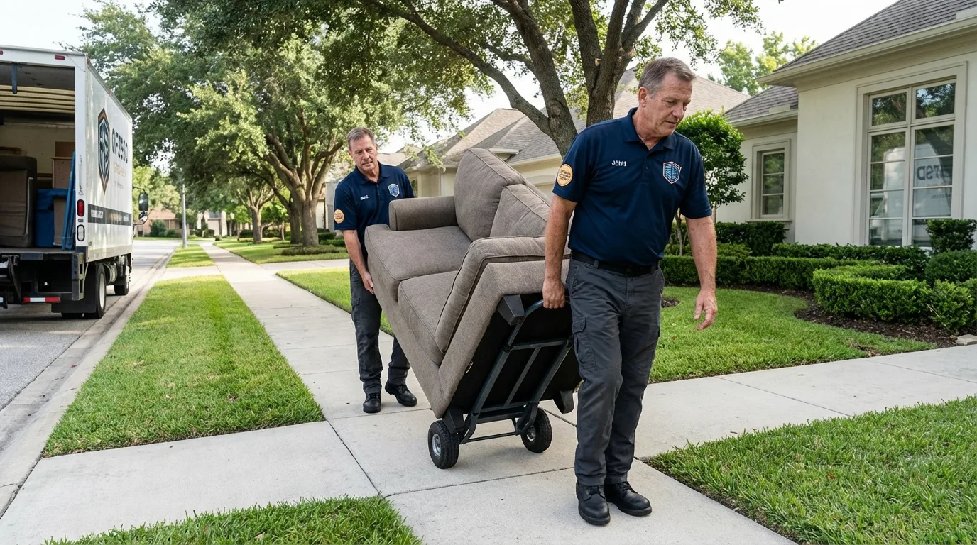 Local residential moving crew loading furniture in Mercer Island, WA